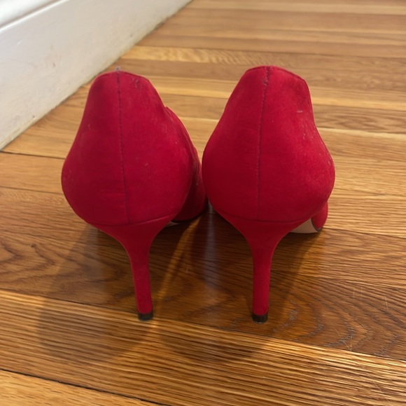 Jessica Simpson red suede heels. Size 9. - Picture 2 of 4